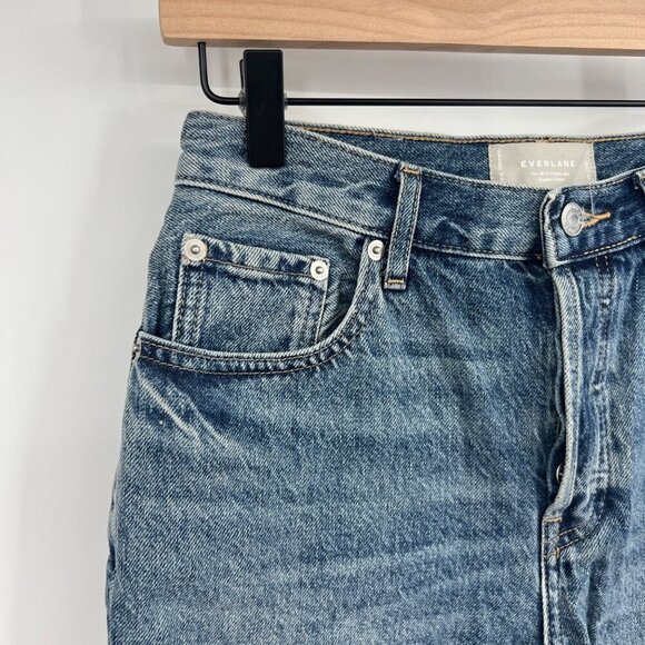 Everlane '90s Cheeky Straight Jean Ankle Length High Rise Size 26 crop Blue Jean - Picture 3 of 13